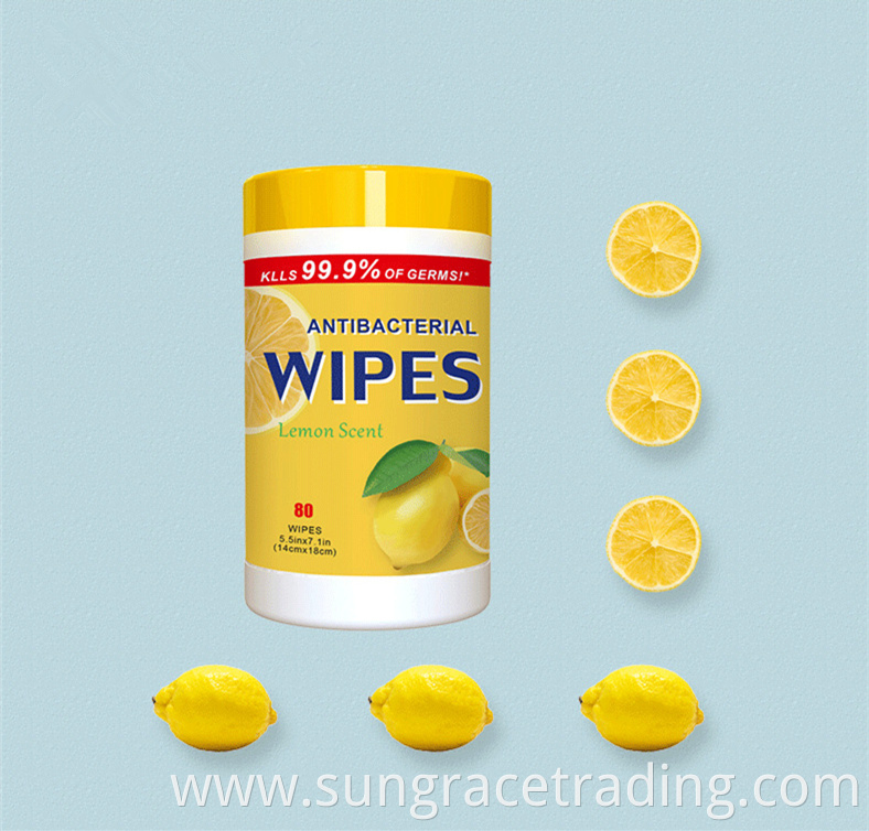 OEM Customized Antibacterial Canister Scented Disposable Wipes Daily Protective Disinfecting